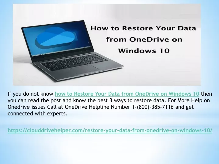 if you do not know how to restore your data from