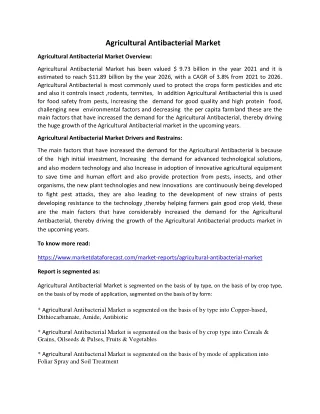 agricultural antibacterial market