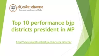 Top 10 performance bjp districts president in MP
