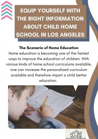 Equip Yourself with the Right Information about Child Home School in Los Angeles