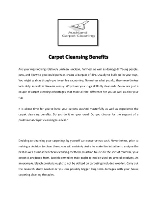 Auckland Carpet Cleaning - North Shore, West Auckland, South