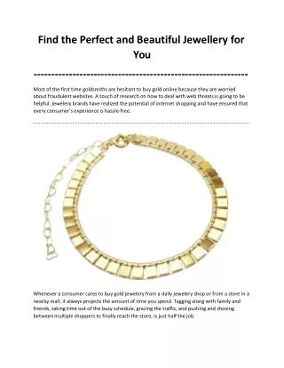 Find the Perfect and Beautiful Jewellery for You .docx
