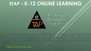 eTAP - K-12 Online Learning