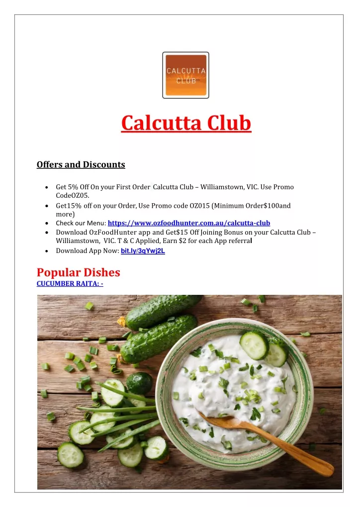 calcutta club offers and discounts