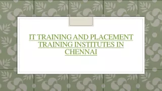 it training and placement training institutes in chennai