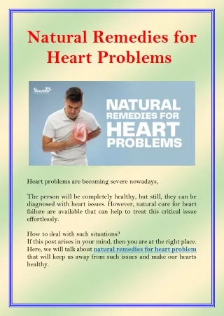 natural remedies for heart problems