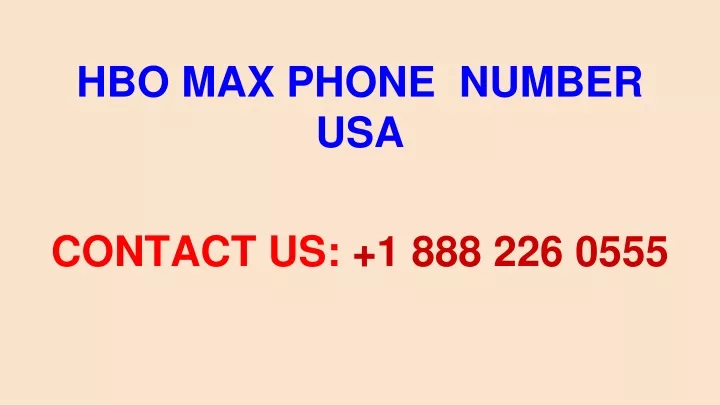 hbo max phone number usa