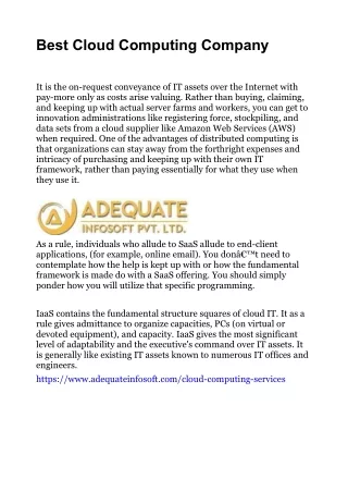 best cloud computing company