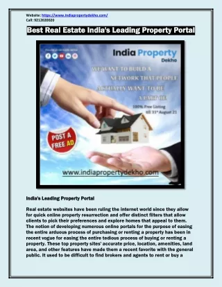 Best Real Estate India's Leading Property Portal
