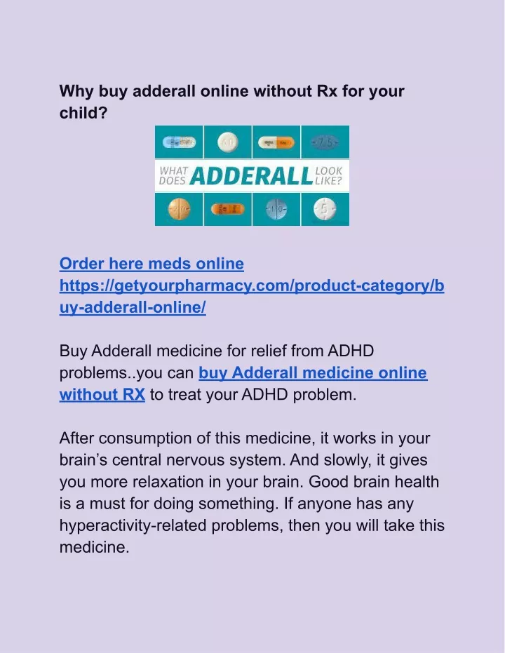 why buy adderall online without rx for your child