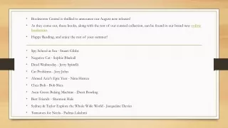 bookworm central is thrilled to announce