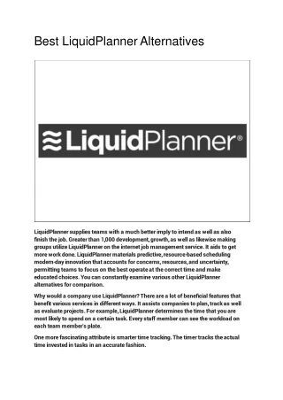 Best Liquid Planner Alternative Software List