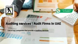 Auditing services | Audit Firms In UAE