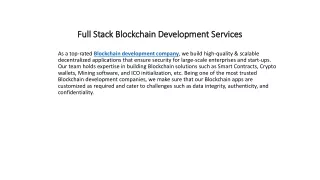 ‌Full stack blockchain development services