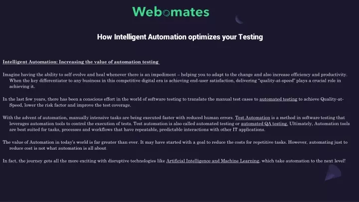 how intelligent automation optimizes your testing