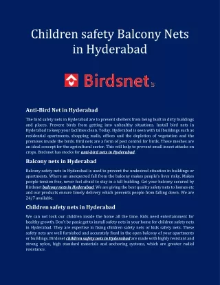 Children safety nets in Hyderabad