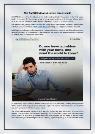 ABN AMRO Reviews A comprehensive guide