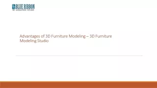 Advantages of 3D Furniture Modeling – 3D Furniture