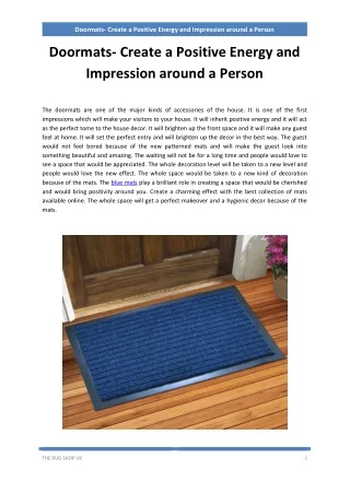doormats create a positive energy and impression