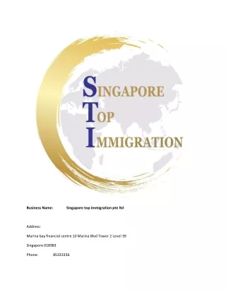 Singapore top immigration pte ltd