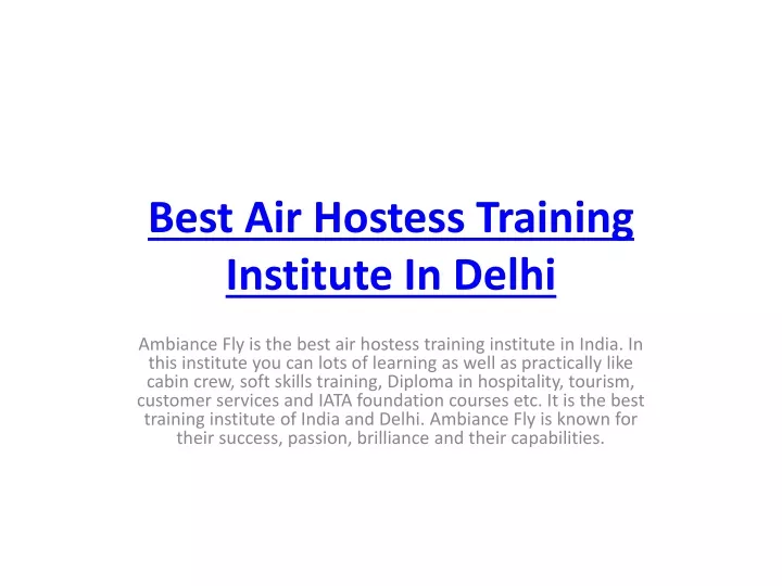 best air hostess training institute in delhi