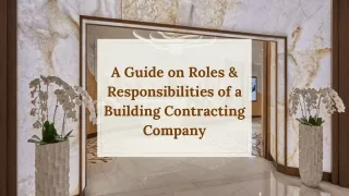 a guide on roles responsibilities of a building contracting company