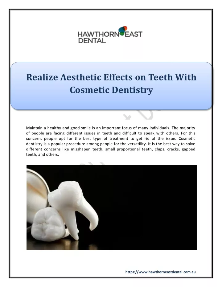 realize aesthetic effects on teeth with cosmetic