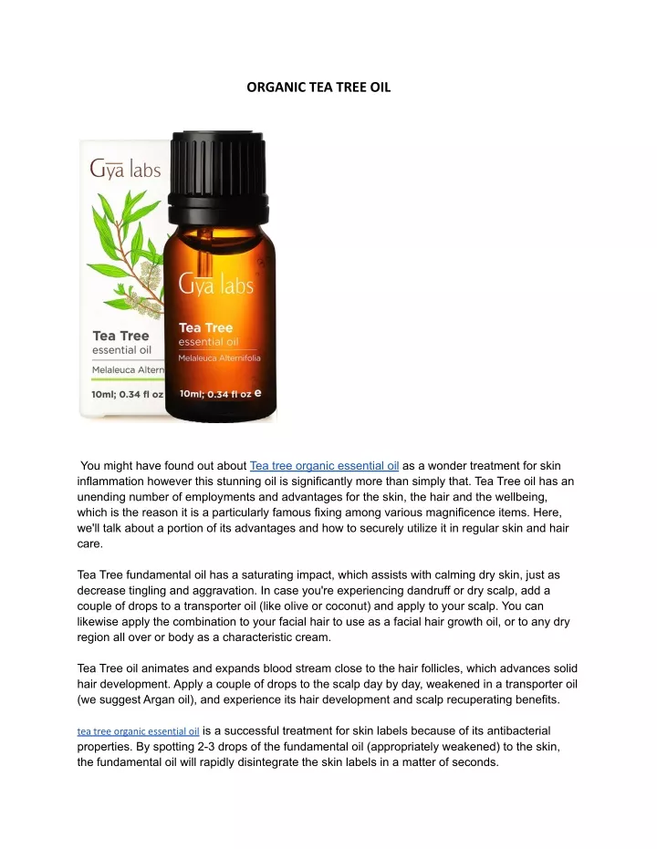 organic tea tree oil