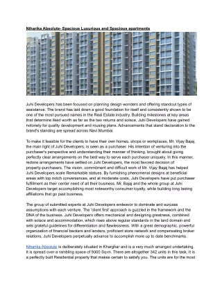 niharika absolute spacious luxurious and spacious