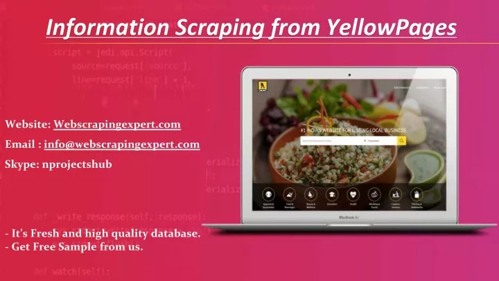 information scraping from yellowpages