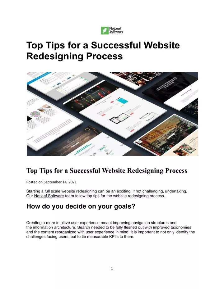 PPT - Top Tips for a Successful Website Redesigning Process PowerPoint ...