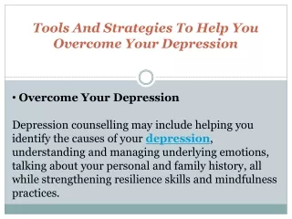 tools and strategies to help you overcome your depression