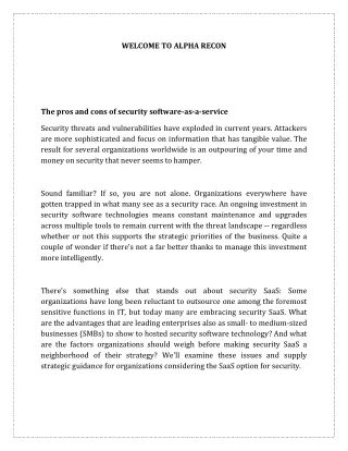The pros and cons of security software-as-a-service