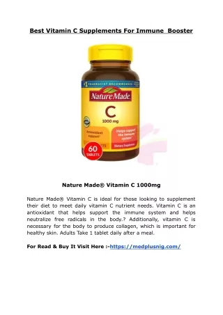 best vitamin c supplements for immune booster