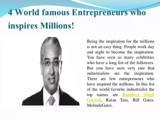 4 World famous Entrepreneurs who inspires Millions!