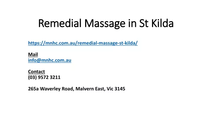 remedial massage in st kilda