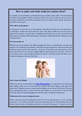 How to make your baby ready for a photo shoot