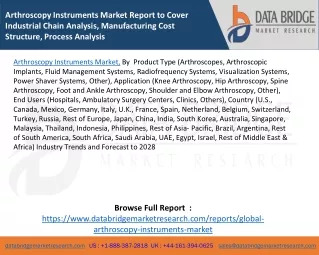 Arthroscopy Instruments Market Report to Cover Industrial Chain Analysis, Manufacturing Cost Structure, Process Analysis