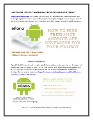 how to hire freelance android app developer