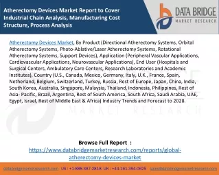 Atherectomy Devices Market Report to Cover Industrial Chain Analysis, Manufacturing Cost Structure, Process Analysis