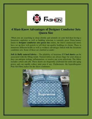 4 Must-Know Advantages Of Designer Comforter Sets Queen Size
