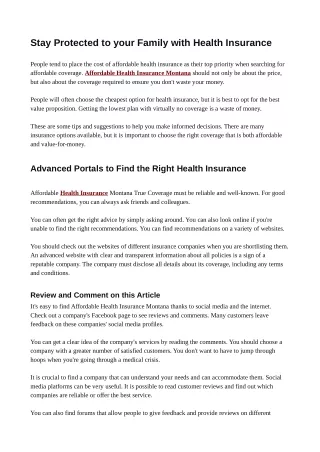 stay protected to your family with health