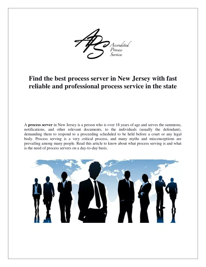 find the best process server in new jersey with