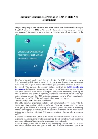 customer experience s position in lms mobile