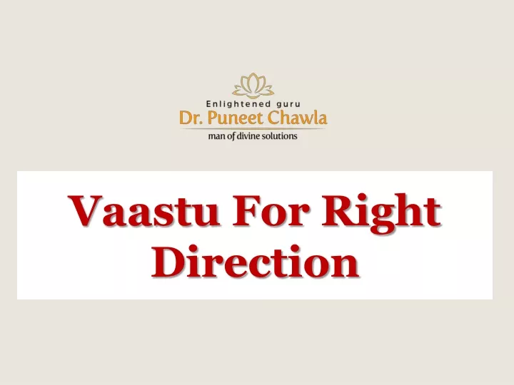 vaastu for right direction
