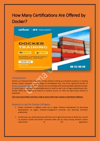How Many Certifications Are Offered by Docker?