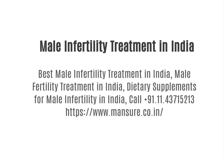 male infertility treatment in india