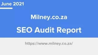 SEO Audit Report of Milney.co.za