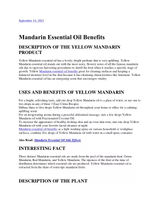 Mandarin Essential Oil For Sleep