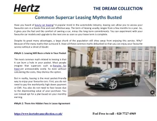 Common Supercar Leasing Myths Busted